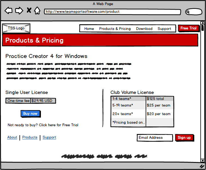 Team Sport Software Mocks